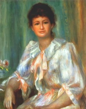 Portrait of a young woman in white