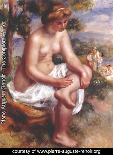 Pierre Auguste Renoir - Seated bather in a landscape