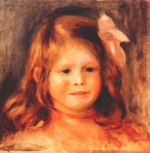Pierre Auguste Renoir - Girl with a pink ribbon