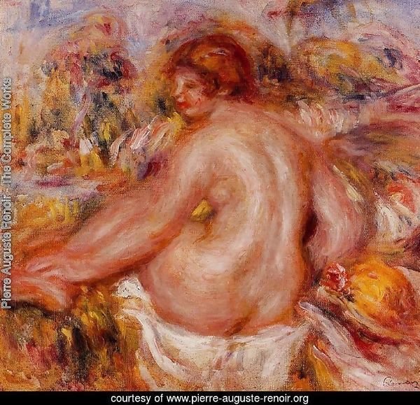 After Bathing  Seated Female Nude