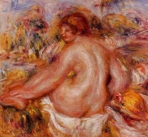 Pierre Auguste Renoir - After Bathing  Seated Female Nude