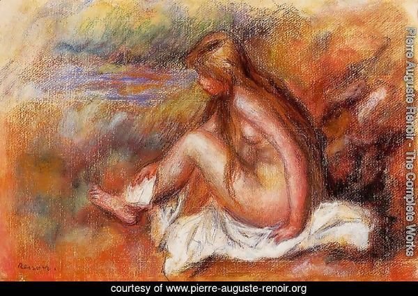 Bather Seated By The Sea