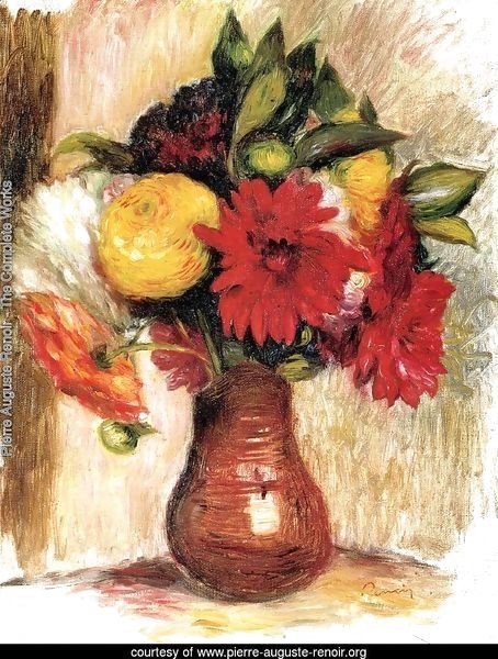 Bouquet Of Flowers In An Earthenware Pitcher