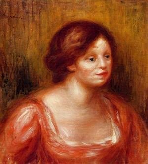 Pierre Auguste Renoir - Bust Of A Woman In A Red Blouse