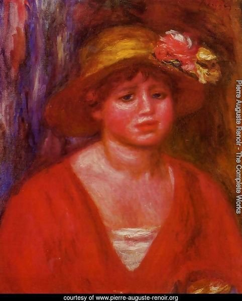 Bust Of A Young Woman In A Red Blouse