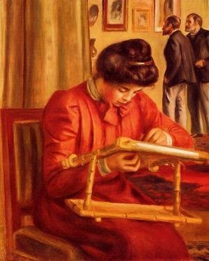 Pierre Auguste Renoir - Christine Lerolle Embroidering