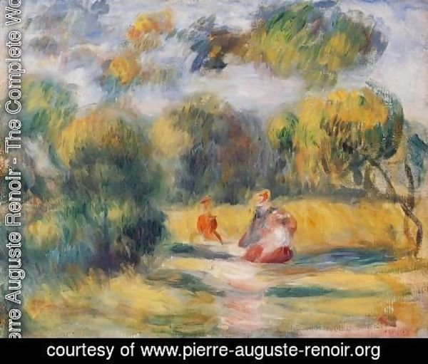 Pierre Auguste Renoir - Figures In A Landscape