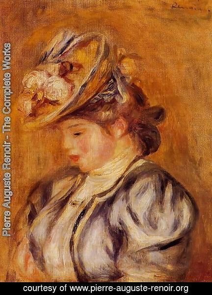 Pierre Auguste Renoir - Girl In A Flowery Hat