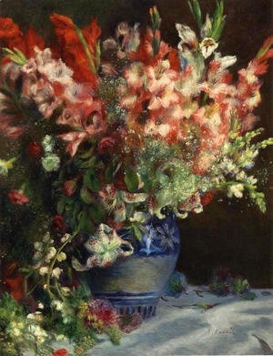 Pierre Auguste Renoir - Gladiolas In A Vase