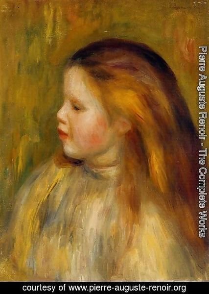 Pierre Auguste Renoir - Head Of A Little Girl In Profile