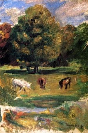Pierre Auguste Renoir - Landscape With Horses
