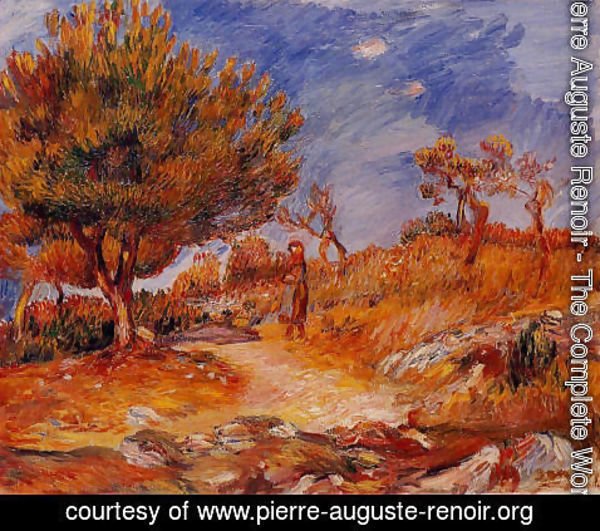 Pierre Auguste Renoir - Landscape Woman Under A Tree