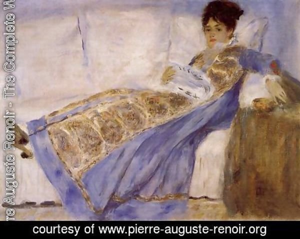 Pierre Auguste Renoir - Madame Monet On A Sofa