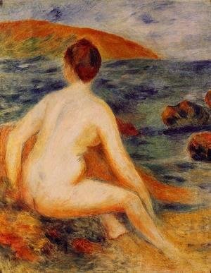 Pierre Auguste Renoir - Nude Bather Seated By The Sea