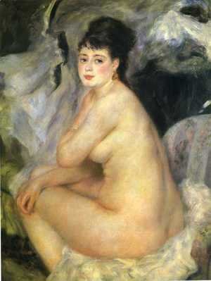 Pierre Auguste Renoir - Nude Seated On A Sofa