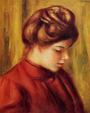 Pierre Auguste Renoir - Profile Of A Woman In A Red Blouse