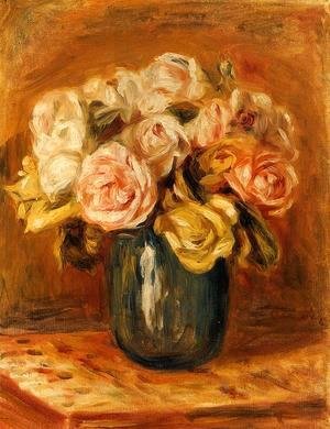 Pierre Auguste Renoir - Roses In A Blue Vase2