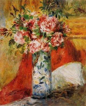 Pierre Auguste Renoir - Roses In A Vase