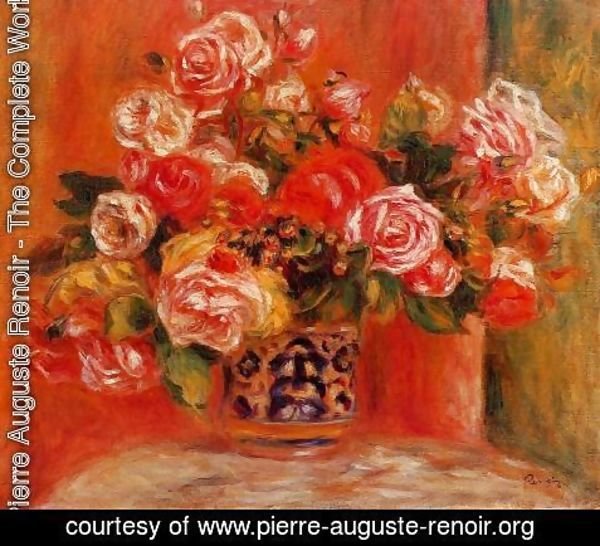 Pierre Auguste Renoir - Roses In A Vase3