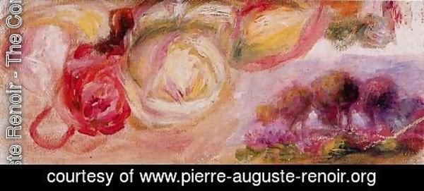 Pierre Auguste Renoir - Roses With A Landscape7