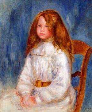 Seated Girl With Blue Background