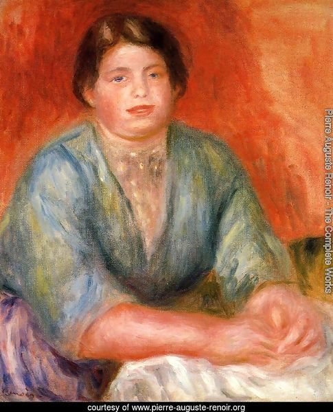 Seated Woman In A Blue Dress