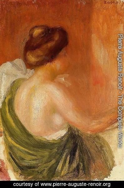 Pierre Auguste Renoir - Seated Woman In A Green Robe