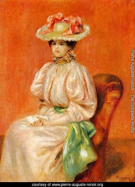 Seated Woman With Green Sash