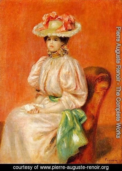 Pierre Auguste Renoir - Seated Woman With Green Sash
