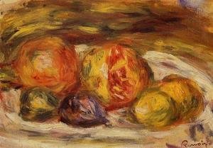 Still Life   Pomegranate  Figs And Apples