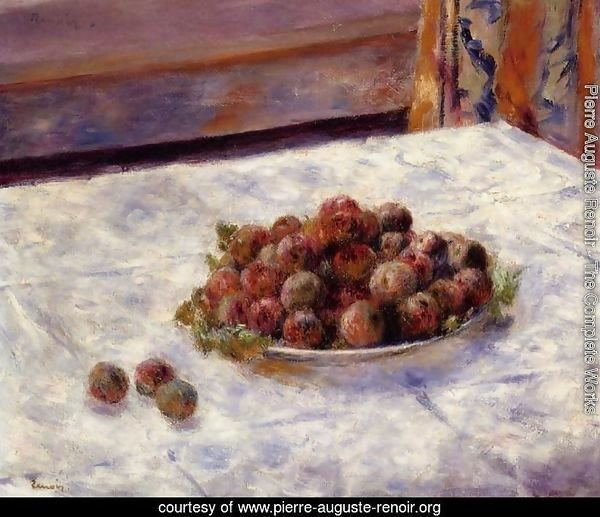 Still Life  A Plate Of Plums