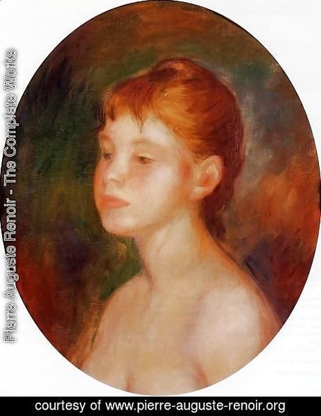 Pierre Auguste Renoir - Study Of A Young Girl Aka Mademoiselle Murer