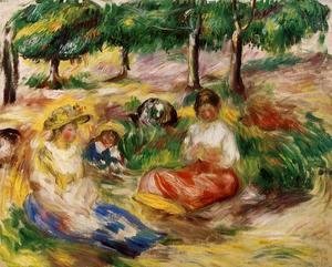 Pierre Auguste Renoir - Three Young Girls Sitting In The Grass