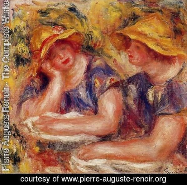 Pierre Auguste Renoir - Two Women In Blue Blouses