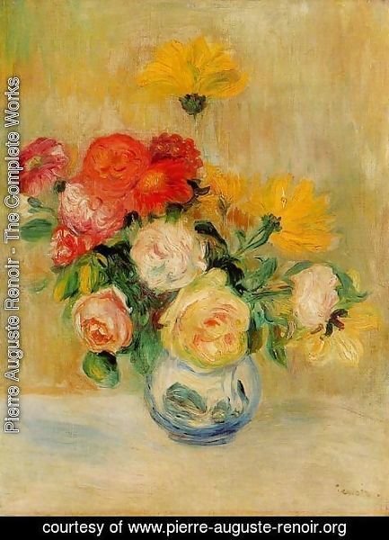 Pierre Auguste Renoir - Vase Of Roses And Dahlias5