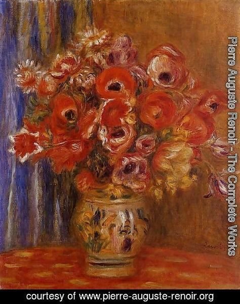 Pierre Auguste Renoir - Vase Of Tulips And Anemones