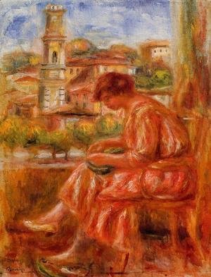 Woman At The Window With A View Of Nice