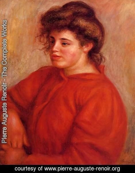 Pierre Auguste Renoir - Woman In A Red Blouse