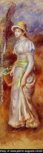 Pierre Auguste Renoir - Woman With A Basket Of Flowers