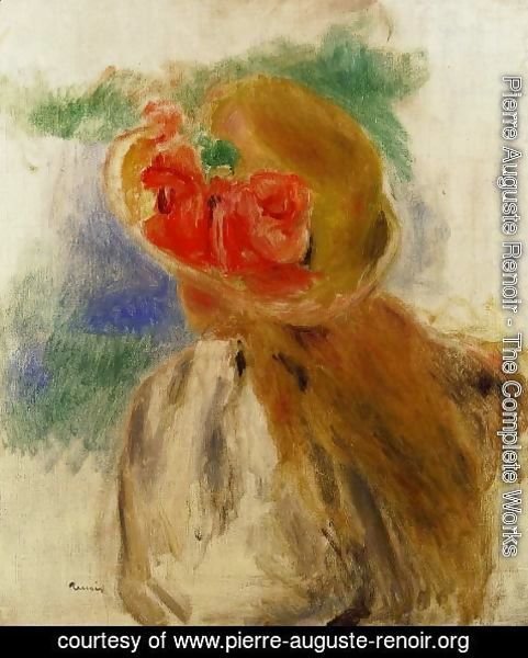 Pierre Auguste Renoir - Young Girl In A Flowered Hat