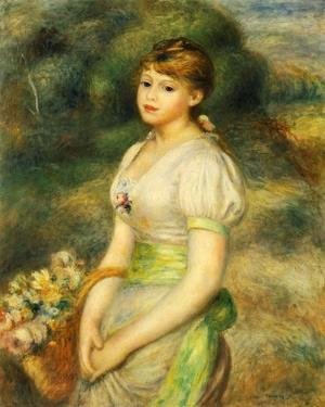 Pierre Auguste Renoir - Young Girl With A Basket Of Flowers