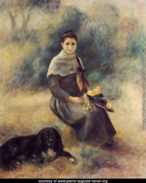 Young Girl With A Dog