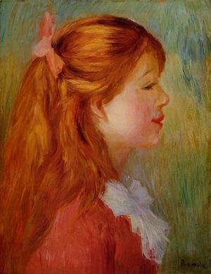 Young Girl With Long Hair In Profile