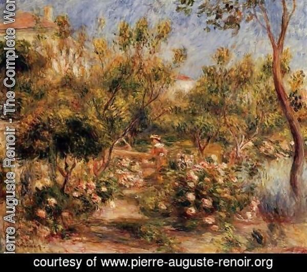 Pierre Auguste Renoir - Young Woman In A Garden   Cagnes