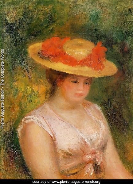 Young Woman In A Straw Hat3