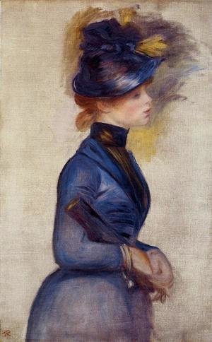 Pierre Auguste Renoir - Young Woman In Bright Blue At The Conservatory