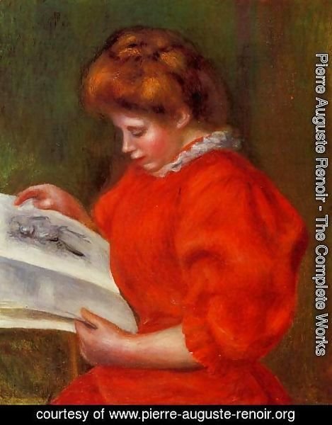 Pierre Auguste Renoir - Young Woman Looking At A Print