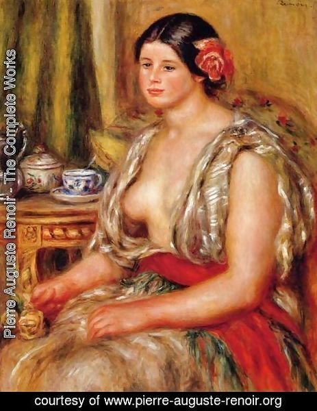Pierre Auguste Renoir - Young Woman Seated In An Oriental Costume
