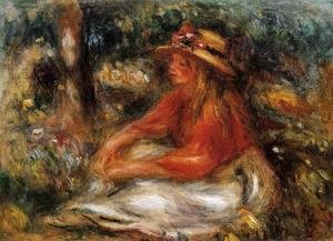 Pierre Auguste Renoir - Young Woman Seated On The Grass