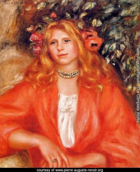 Young Woman Wearing A Garland Of Flowers